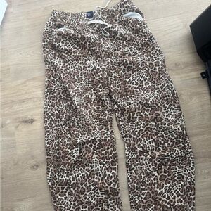 GAP Leopard Print Pants - barrel Jean